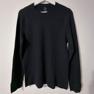 H&M Men's Charcoal Long Sleeve Tee in Medium Size - Like New